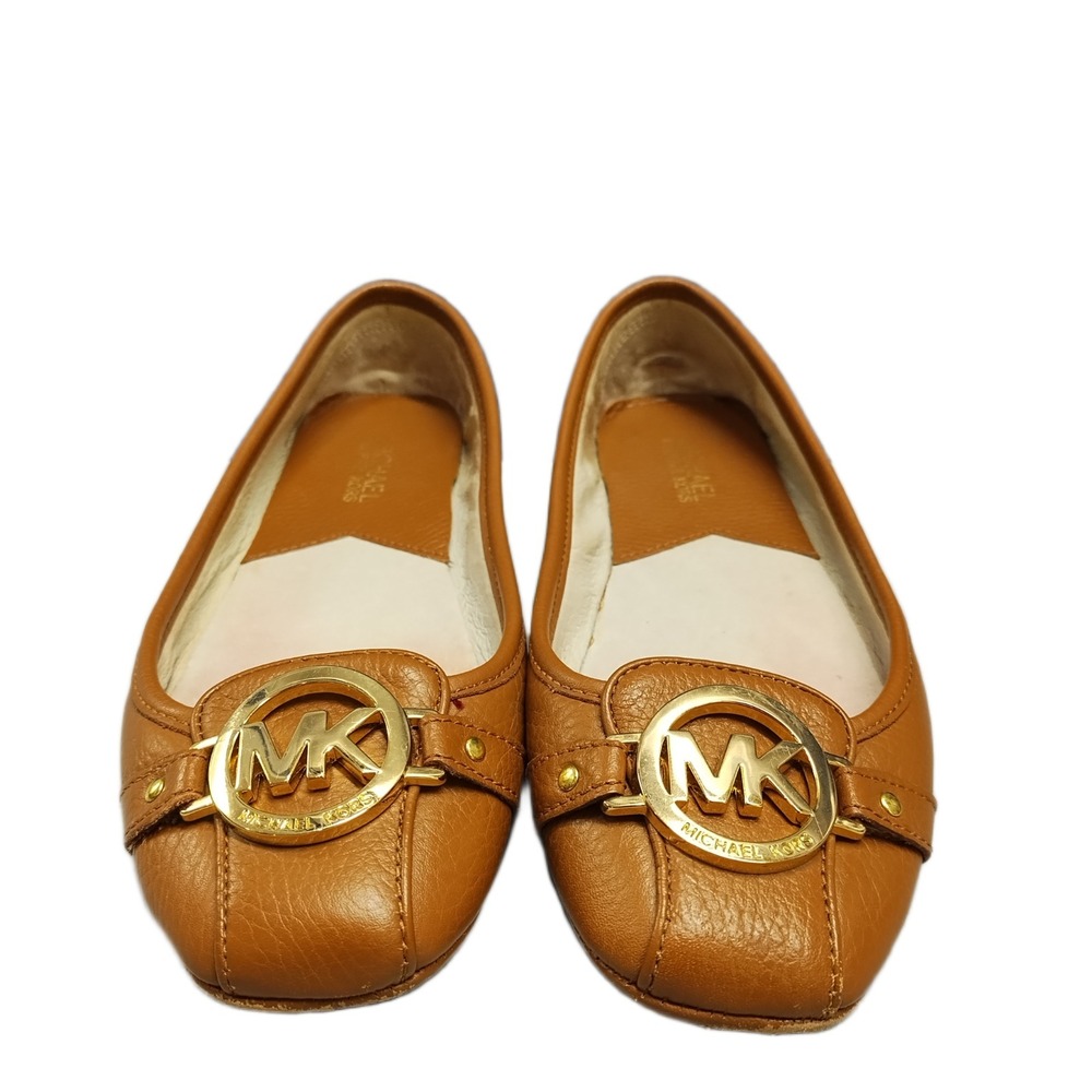 Michael Kors Fulton Ballet Flats Womens Size‎ 7M Brown Pebbled Leather Slip On